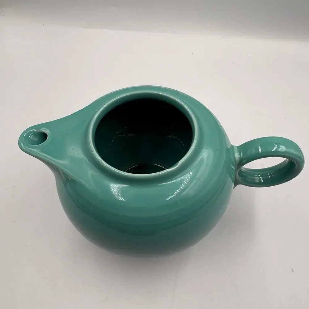 Fiesta 44 oz Ceramic Teapot Teal Green Ring Handle Fiestaware - No Lid